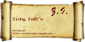 Zichy Iván névjegykártya